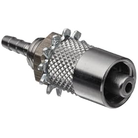 Luer Stainless Steel 316 Male Bulkhead Adaptor, For 3/32" Tube, 1/4-32 Thread