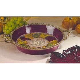 Tuscan Tradition Vineyard Collection Pie Plate Serving Dish