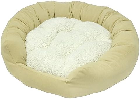 Happy Hounds Murphy Donut Large 42-Inch Dog Bed, Cream