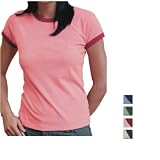 Bella - Ladies' Short Sleeve Heather Ringer T-shirt - 6050
