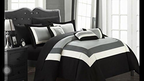 Spirit Linen 6 Piece Emanuel Collection Comforter Set, King, Black