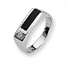 Diamond and Onyx Sterling Silver Men's Ring (Sizes 9-11)