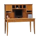 Bush Desk and Hutch - Napa (Light Cherry Veneer/Clear Natural) (58h x 57.1w x 23.5d)