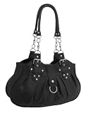 EyeCatchBags - Huron Faux Leather Womens Shoulder Bag Handbag Black