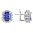 14K White Gold Tanzanite and Diamond Earrings