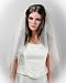 Ivory Bridal Veil with Rhinestone Edges for Wedding, Quinceañera, Party or Costume