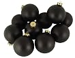 Club Pack of 12 Matte Black Glass Ball Christmas Ornaments 4.75"