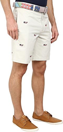 Vineyard Vines Men's Whale Emb Twill Club Short Stone Shorts 34 X 9