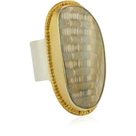 Heather Benjamin Wave Fossilized Clam Ring. Size 7