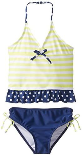Jantzen Big Girls' 2 Piece Set Sail Stripe Tankini, Yellow, 12