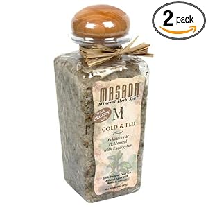 Masada Mineral Herb Spa Whole Organic Salts, Cold and Flu, Echinacea and Goldenseal with Eucalyptus, 2 lb (907 g) (Pack of 2) by Masada