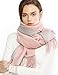 Winter Cashmere Wool Scarf Pashmina Shawl Wrap for Women Long Large Warm Thick Reversible Scarves Pink and Grey