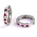 1/2 Carat Channel Set Diamond & Ruby Earrings in White Gold (with Safety Lock)