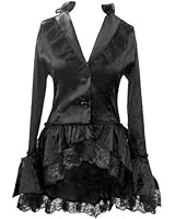 Satin Corset Bustle Lace Jacket Gothic Steam-Punk. Sizes 6-28