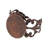 Antiqued Bronz Color 19x16mm Ornate Scroll Filigree Glue On Adjustable Ring (1)