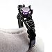 Zealmer Black Gun Gold Plated Round Cut Amethyst Purple CZ Cubic Zirconia Vintage Gothic Skull Ring 6