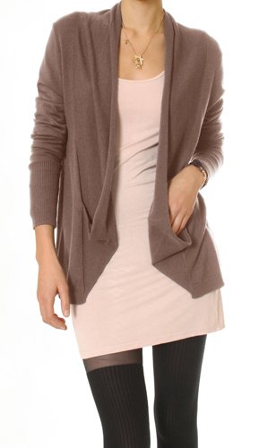 Langer Damen Cardigan Einheitsgröße XS-M Strickjacken Damenjacken Lange Damen Jacke Hellbraun