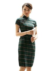 Plaid Print Cotton Gathered  Dress