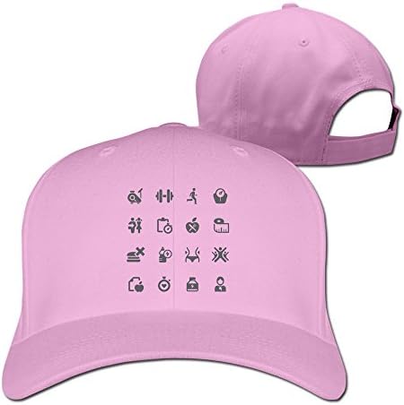 RTYUUIO Unisex Diet Health And Exercise Icons Prime Series Baseball Cap Pink One Size