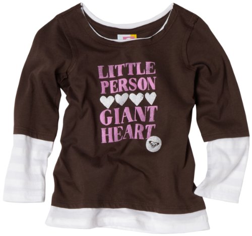 Roxy Kids Baby-Girls Giant Heart Graphic Screen Print Top, Chocolate Brown, 18 Months