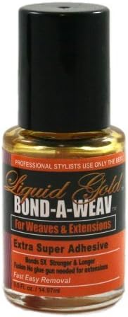 Liquid Gold Super Bond/Glue 4 Weaves Adhesive 1/2 Oz by Lloneau Products