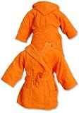 Turkish Kids Hooded Terrycloth Orange Robe