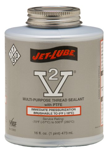 Jet-Lube V-2 Multipurpose Thread Sealant, 1/4 pt Brush Top Can