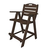 Recycled Earth-Friendly Cape Cod Outdoor Patio Counter Chair - Chocolate Brown