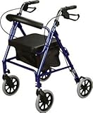 Cardinal Healthcare Rollator, Soft Seat (Blue)