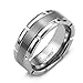 Caperci Men's 8mm Contemporary Comfort Fit Tungsten Wedding Band