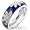 BLUE ENAMEL RING SIZES 5-10 With Clear CZ
