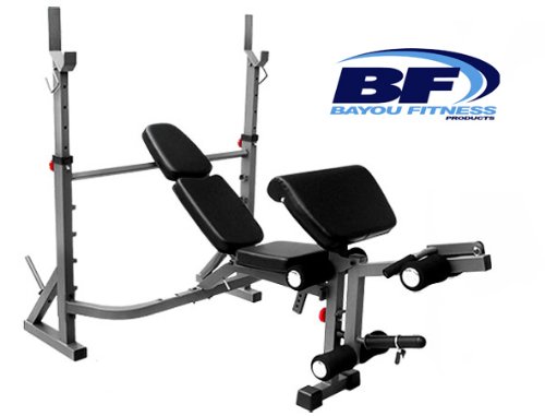 Olympic Weight Bench with Leg Extension and Preacher Curl Attachment