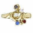 14K Yellow Gold Mother's Ring - 5 Gemstone -- YOU CHOOSE THE COLORS!