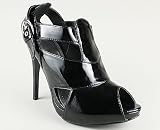 Cut-Out Peep Toe Buckle Bootie