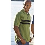 Eddie Bauer(エディー・バウアー) 半袖チェストストライプピケポロ