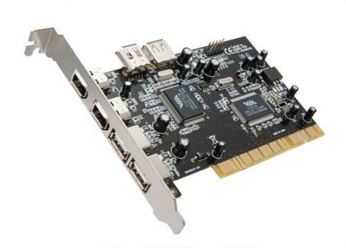 Syba SD-COMBO-02 PCI USB 2.0 2+1+1 Header and 1394a 2+1 Combo Card, VIA Chipset, with Ulead