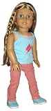 Aqua Popsicle Tank, Pink Pants, and Aqua Sneakers. Doll Clothes for 18