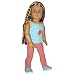 Aqua Popsicle Tank, Pink Pants, and Aqua Sneakers. Doll Clothes for 18" American Girl Doll.