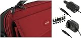 rooCase 3n1 Combo - Acer AOD250-1838 10.1-Inch Netbook Carrying Bag Case with 12v Car and AC Adapter Wall Charger - Red / Black Classic Series