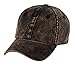 Unisex 100% Cotton Plain Baseball Hat - Washed Cap With Buckle Closure on Back (Black)