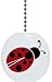 Red Ladybug with Grey Outline Solid Ceramic Fan Pull