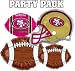 Celebrate with your favorite team with this Party Pack of 15 Mylar balloons, with team logos officially liscensed by the NFL. Comes with (7) Team Football balloons, (3) Team Helmet Balloons, (3) 18" Football Balloons, and (2) 26" Football Baloons. Great for all types of parties.