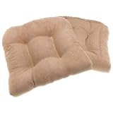 Arlee Chamois Faux Suede Chair Pads 2-Pack, Tan by Arlee