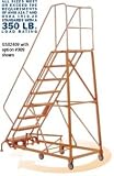 Louisville GSX2406 Heavy Duty Steel Rolling Warehouse Ladders 6-steps x 24 350 lbs. Capacity