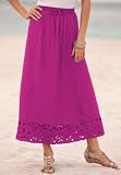 Roamans Plus Size Maxi Skirt with Cutwork