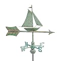 Sailboat Roof-Mount Weathervane- Antiqued Copper