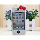 Character Hello Kitty Hard Case Cover iPhone 4 4S White + Free Screen Protector Film M45