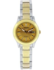 Seiko Womens SYMD92 Two Tone Stainless Steel Analog with Gold Dial Watch