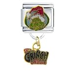 Pugster Santa Claus Christmas Gift Grinch Smiling In Hat Licensed Italian Charms Bracelet Link