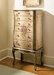 French Garden "Antique White & Olive Greens" Hand Painted Jewelry Armoire By Powell Furniture
